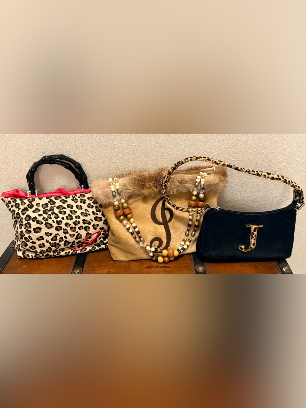 Group of “J” Monogram Boutique Purses
